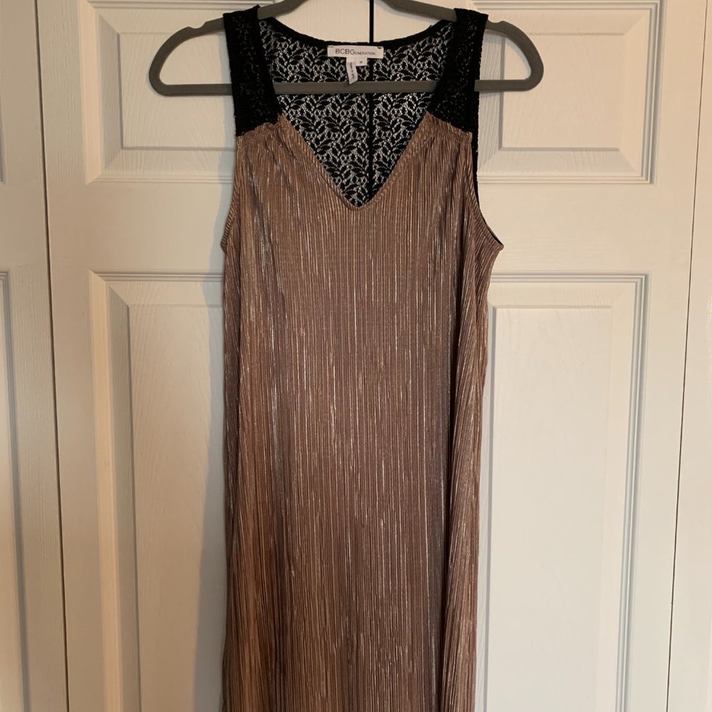 BCBGeneration Shimmer Dress Lace Back